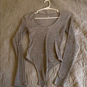 Grey Longsleeve Bodysuit